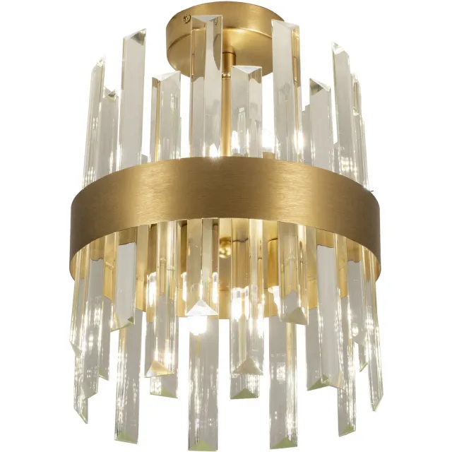 Lumidora Plafondlamp 74985 - Plafonniere - LANCELOT - 6 Lichts - G9 - Goud - Messing (kleur) - Transparant - kleurloos - Glas - ⌀ 25 cm