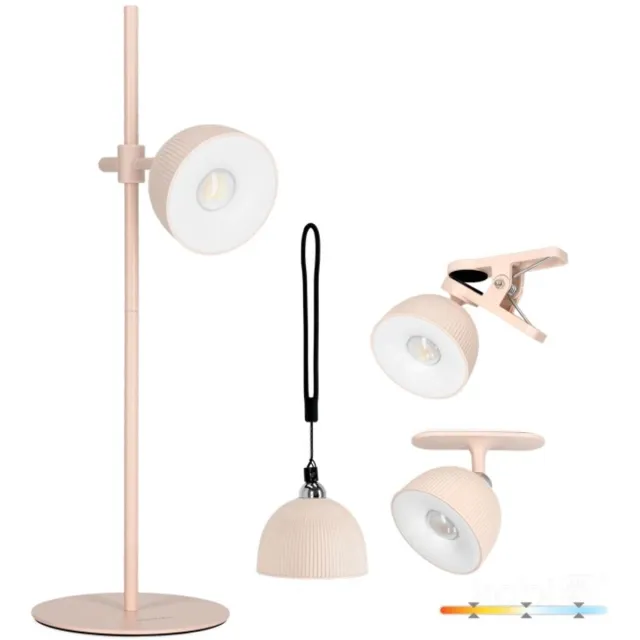 Laitica LED Orbi 2,5W 4in1 Bureaulamp magnetisch Roze - CCT Lichtkleur instelbaar | Incl. Klem, plafondmontage, koort