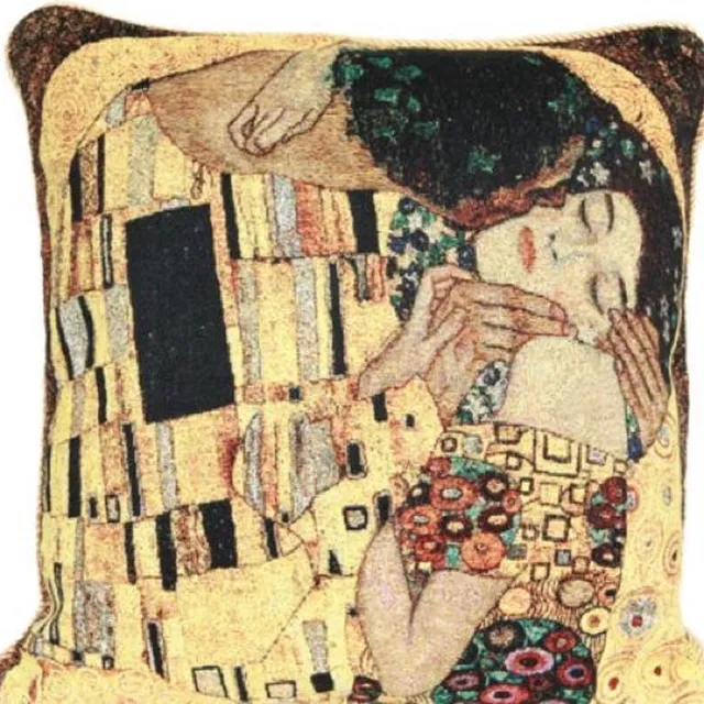 Signare Kussenhoes - Gustav Klimt -Tree of life - Kiss Gold Geel
