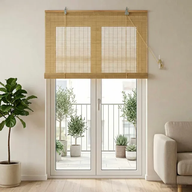 vidaXL Rolgordijn Naturel 120 x 220 cm Bamboe