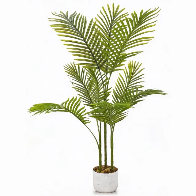 Triumpunpre Kunst Tropische Palm - 105cm, duurzame hoogdichte PEVA, vormbaar gebladerte met stabiele pot voor zakelijk binnen en overdekt buiten groen