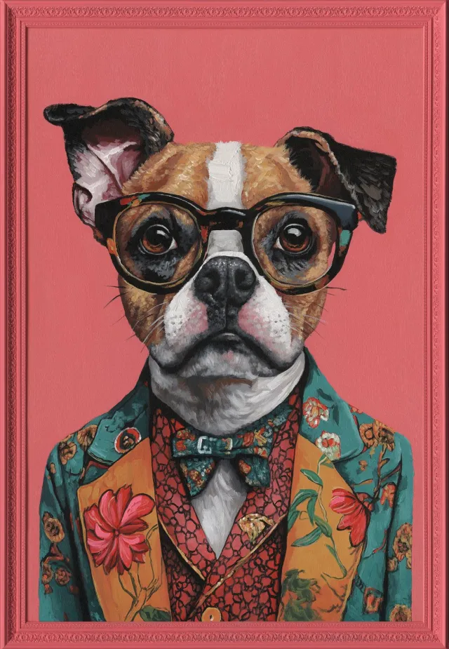 homebound by ky Schilderij met lijst bulldog 70x100cm Meerkleurig