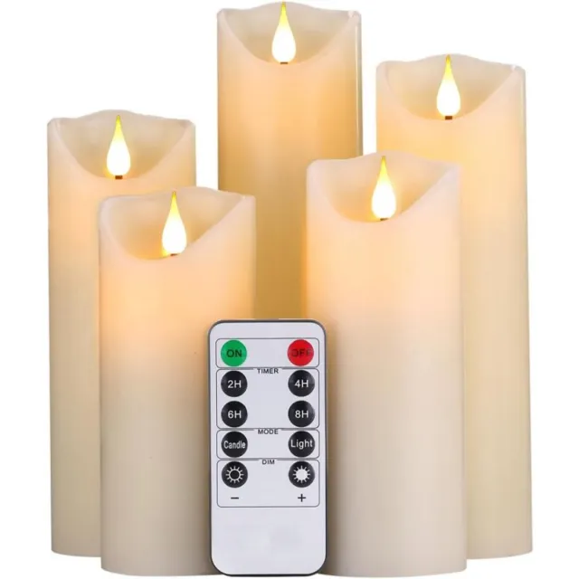 Tovbmup 1 Stuk LED Kaars - Batterijgedreven Vlamloze Kerstkaars - 13x5,3cm - Zonder Rook of Vlam - Geschikt voor Binnen en Feestdecoratie - Kunststof - Herbruikbaar en Langdurig Gebruik Beige