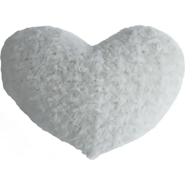 Atmosphera pluche bank kussen hartje vorm - wit - 28 x 36 cm - Sierkussens - voor binnen