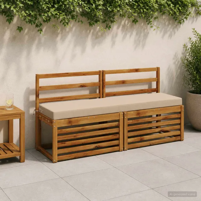 vidaXL Bankkussen SOEST 100% Polyester Zand 160 x 40 x 8 cm Grijs