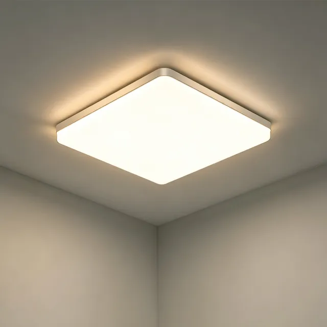Haobosic LED Plafondlamp - Vierkant Wit - 48W - 3000K Warmwit White