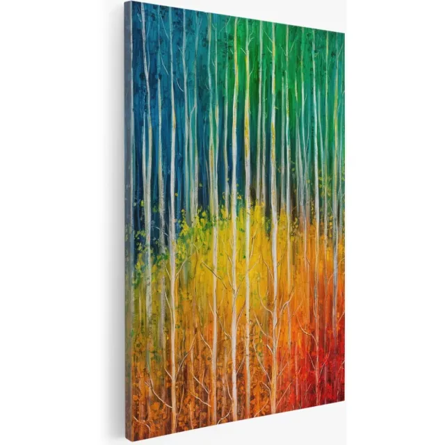 Saammp Canvas Schilderij - Kleurrijk Bos - Abstract - Bloemen - 30x40 - Foto op canvas - Wanddecoratie - Muurdecoratie Woonkamer - Kantoor Decoratie Multicolor