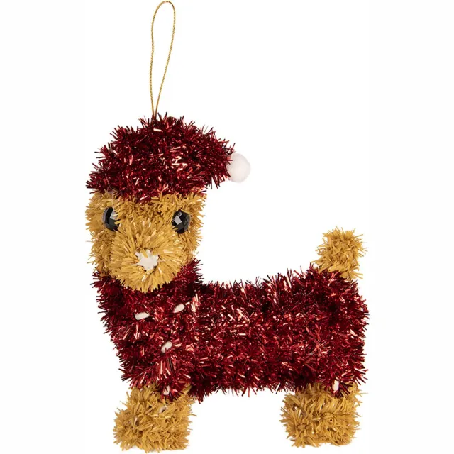 Clayre & Eef Kersthanger Hond 13x7x15 cm Bruin Kunststof