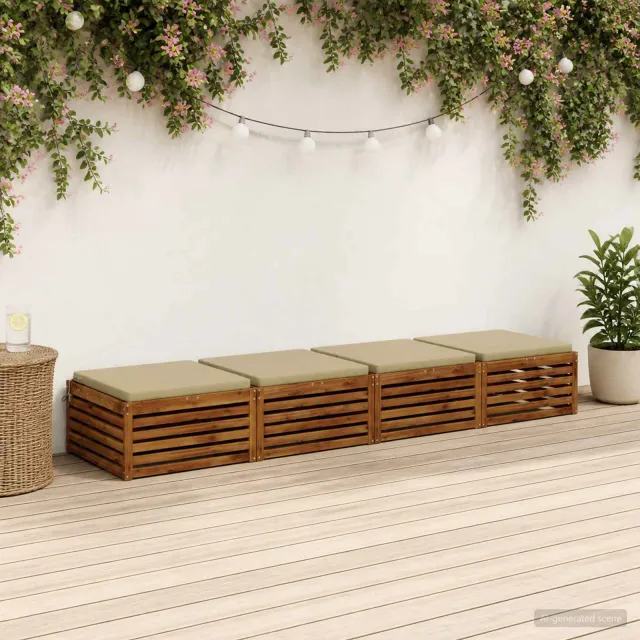 vidaXL Zitkussens SOEST 4 st 100% Polyester Lichtgroen 60 x 60 x 5 cm