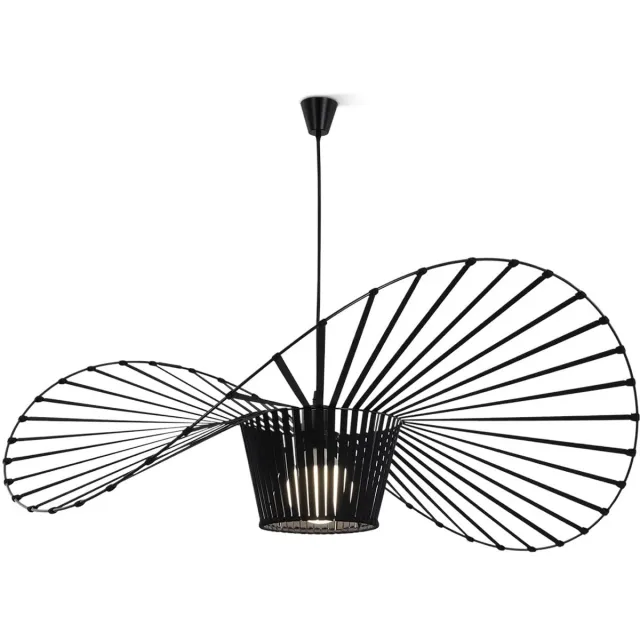 Glitzerlife Hanglampen - Modern design - E27 pendellamp - verstelbare hoogte - polyurethaan & glasvezel - Ø120cm - zwart - hanglampen eetkamer woonkamer Zwart-120cm