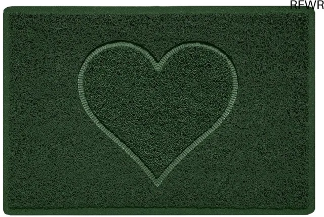 RFWR Hartvormige Deurmat voor Binnen en Buiten - Klein (60 x 40 cm) - Groen