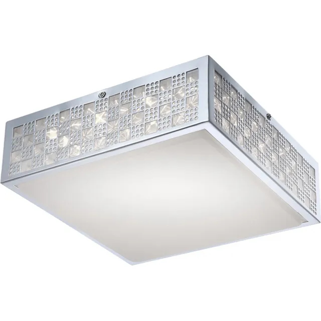 Globo LED 18 watt plafondlamp chroom patroon verlichting lamp Globo 41614 zilver