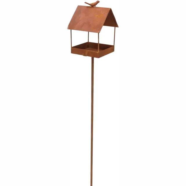 Dream-Garden vogelhuis op tuinsteker 16 x 15 x 19 cm, GH 109 cm Roest bruin