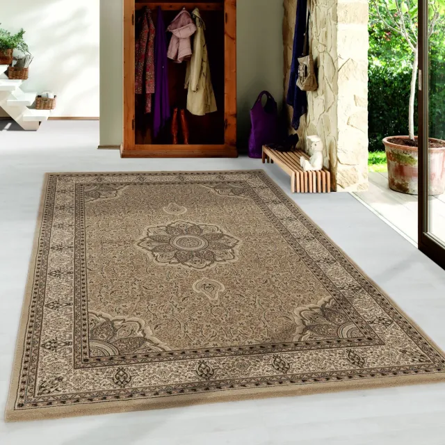 Muratap Isfahan Oosters Klassiek Laagpolig Vloerkleed Beige- 200x290 CM