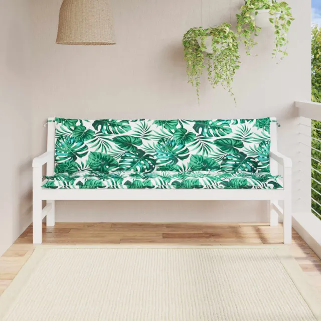 vidaXL Tuinbankkussens 2 st 180x50x7 cm oxford stof bladpatroon Groen