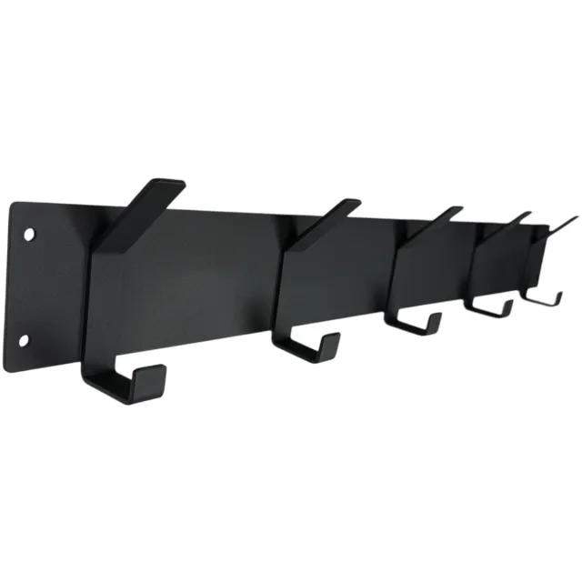 Maison dam Kapstok - Wandkapstok met 5 haken + schroefset - staal - 70cm - mat zwart