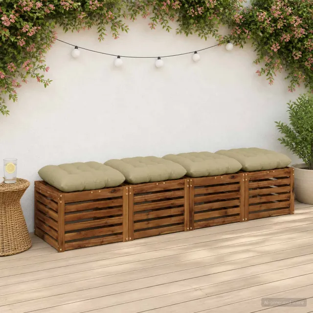 vidaXL Zitkussens VIANEN 4 st 100% Polyester Lichtgroen