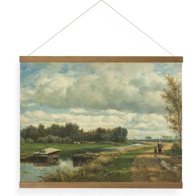 Art for the Home Hangende Poster Hollands Landschap - Bomen - 60x80cm - Multikleur