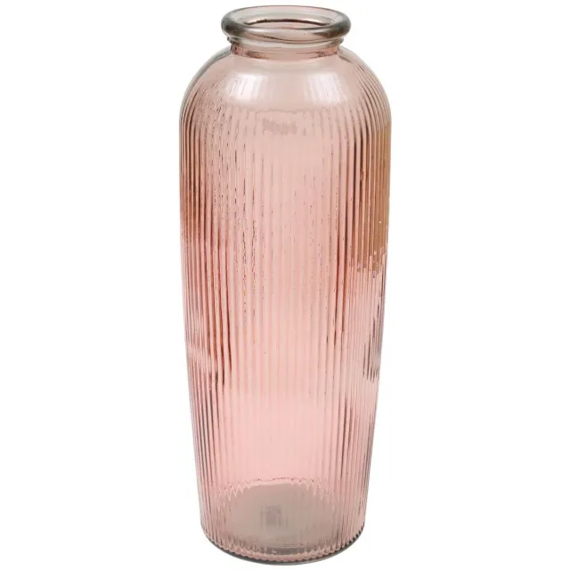 Atmosphera Créateur d'intérieur® Grote, geribbelde vaas van gerecycled glas LUZ Rose