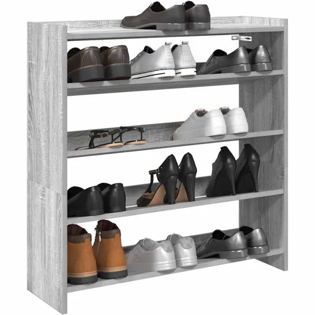vidaXL Schoenenrek 80x25x81 cm bewerkt hout grijs sonoma eikenkleur