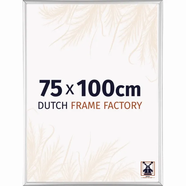 Dutch Frame Factory Fotolijst 75x100 cm - Aluminium - Zilver Hoogglans - Kampen