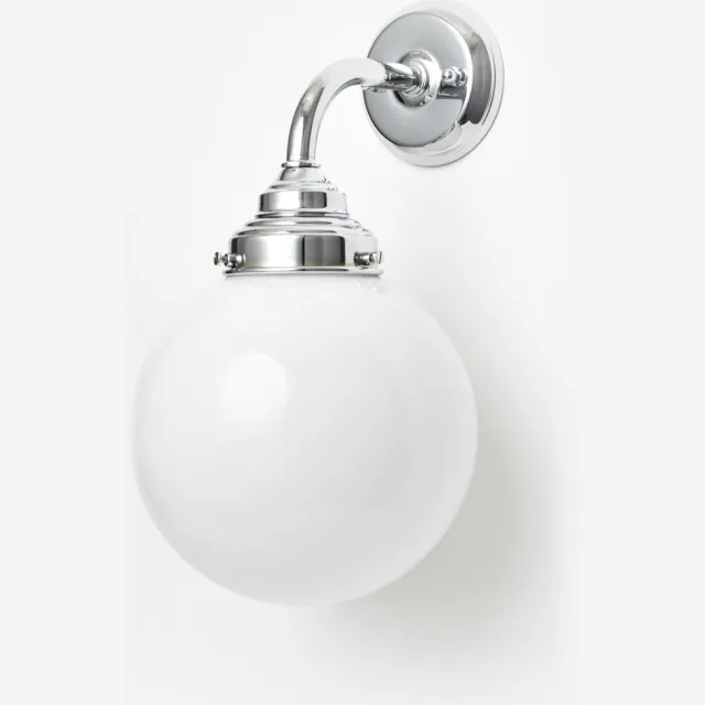 Coloured by Art Wandlamp Bol Ø 20 Curve Chroom - Art Deco Trade Zwart