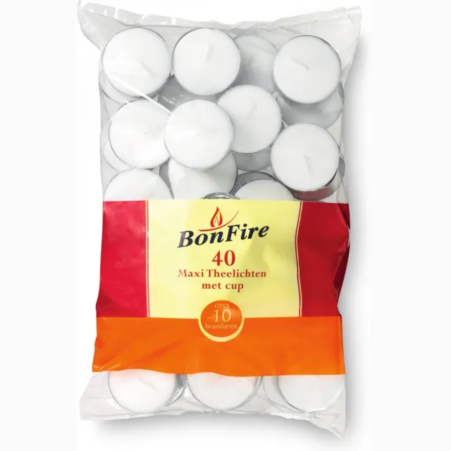 Bon Fire Bonfire Maxilicht 10 uur - 40 Stuks Wit