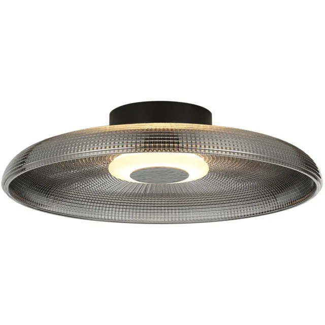 KOSILUM Ossara - Plafondlamp - Zwart en rookgrijs - Metaal en glas