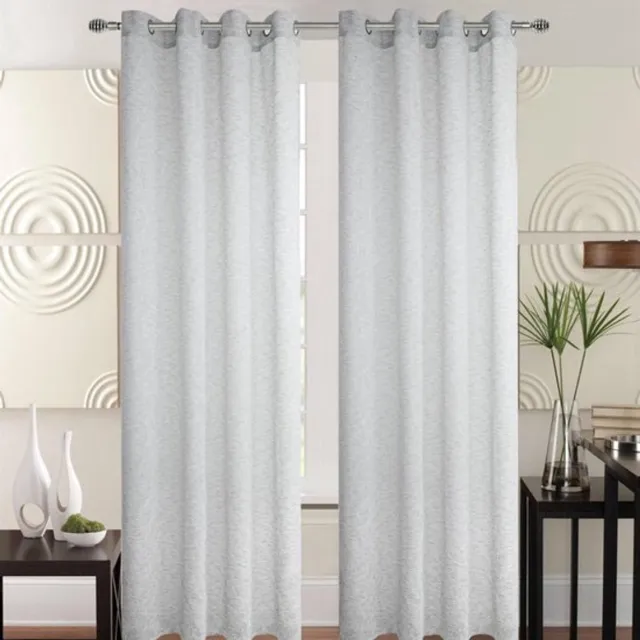 SB Line Kant en Klaar Vitrage Gordijn - Met Ringen - 140x260 cm - Licht Grijs