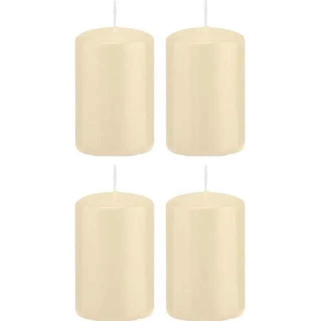 Trend Candles Cilinderkaarsen/stompkaarsen - set 16x - creme wit - 5 x 8 cm - 18 branduren