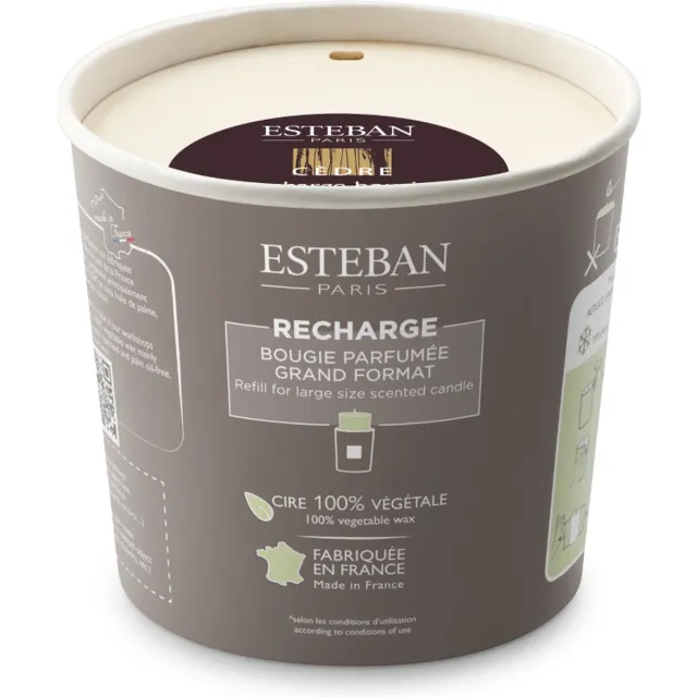 Esteban Classic Cèdre Navulling Geurkaars 450gr Wit