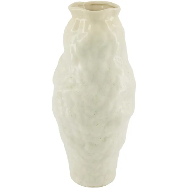 Youna Label Vaas - Keramiek - Gebroken Wit - Slank - 34 cm Off-White