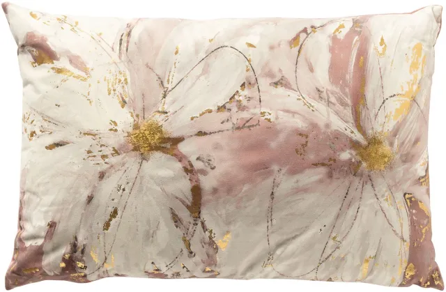 Dutch Decor SUSANNA - sierkussen 40x60 cm - bloemenmotief - Rose Tan - roze - Inclusief binnenkussen - Luxe kussens voor woonkamer & bank
