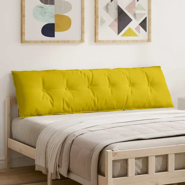 vidaXL Rugkussen Geel 180 x 50 x 19 cm Katoen Stof
