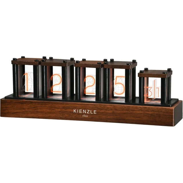 Bresser Kienzle Klok - LED-Nixie - Retro-design Bruin