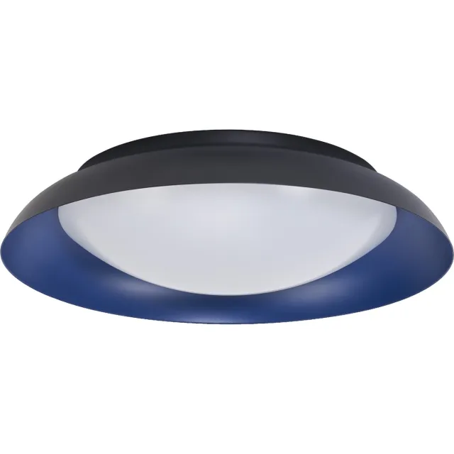 Ledvance Orbis Plate LED plafondlamp, zwart-blauw, 35W, 1700lm, 3000K, 430mm, 830 vriendelijk warm wit, dimbaar in 3 niveaus door te trappen, IP20 bescherming, inclusief montageschroeven en pluggen Zwart|Blauw