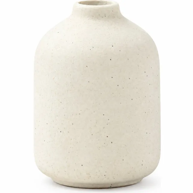 SWGOTA Keramische vaas beige met zwarte spikkels - 9.8 cm hoog, diameter 7 cm - Opening 2 cm - Voor kunstbloemen