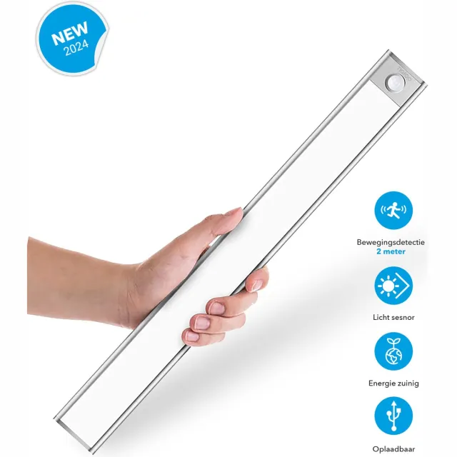 TIGIOO LED kastverlichting met Bewegingssensor - Keukenverlichting Onderbouw 70LED Aluminium