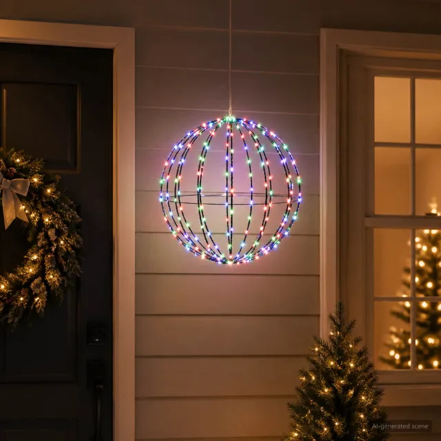 vidaXL Kerst Finial Licht 120 LED's Meerkleurig Dia. 40 x 42 cm
