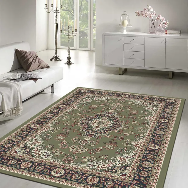 Muratap Nain Klassiek Medaillon - Laagpolig Oosters Vloerkleed - Vintage Tapijt - Groen- 280x380CM