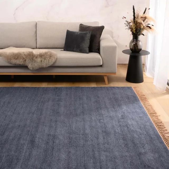Tapeso Viscose vloerkleed - Gem blauw 300x400