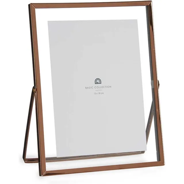 Giftdecor Fotolijstje voor 13 x 18 cm foto - koper - metaal - Modern - frame 18 x 23 cm - staand