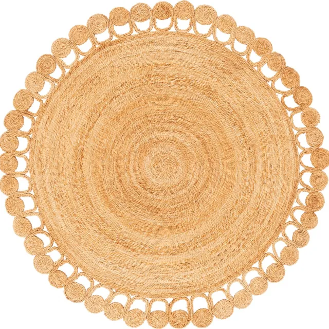 Pergamon Natuurvezel tapijt Jute Salsa Nature Boho Rond Beige