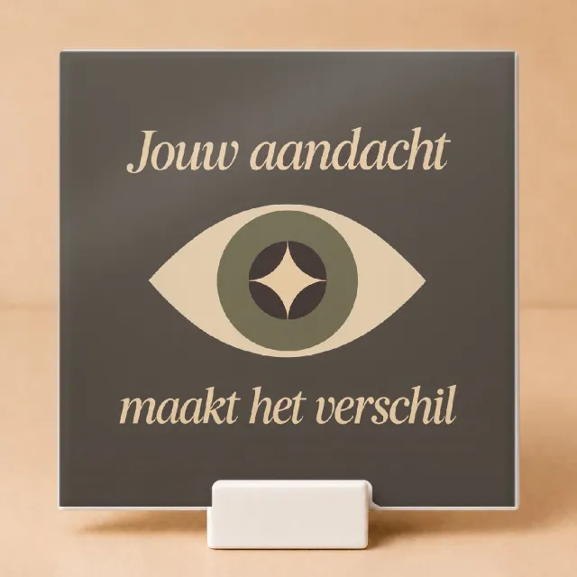 Bedruk King Retro jaren 70 Tegel "Eindejaars-applaus voor de klas" – Sfeervolle decoratieve tegel voor leraren en onderwijsfans - 15 x 15 cm met houder Wit