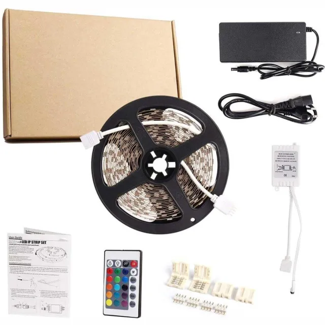 ABC-Led 5 meter led strip - RGB - Complete set - inkortbaar