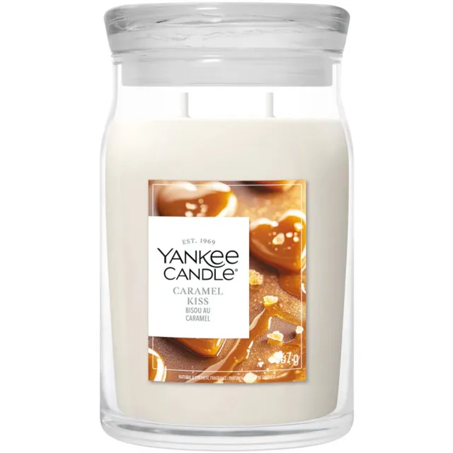 Yankee Candle Caramel Kiss Large Jar - tot 80 branduren Creme
