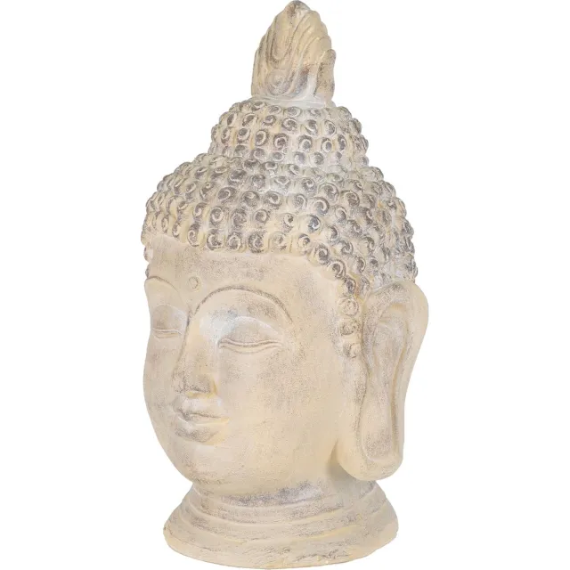 ecd germany Boeddha Hoofd - Tuinbeeld - Crème - 74.5Cm creme