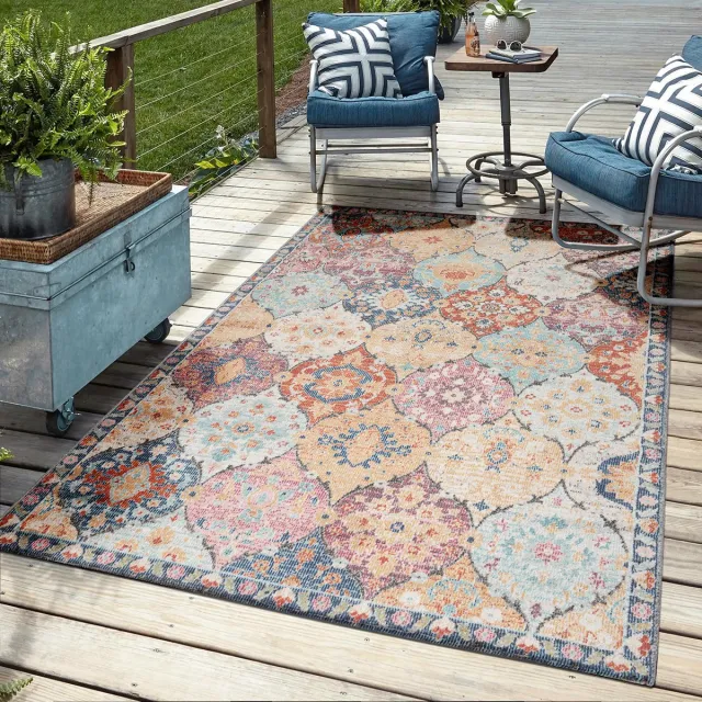 Mia´s Teppiche Mia’s Teppiche Bliss – Indoor & Outdoor vloerkleed, weerbestendig & onderhoudsvriendelijk, patchwork met oosters motief in multicolor, 120 x 170 cm
