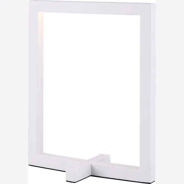 Fantasia Guri LED tafellamp kadervorm, aluminium en plexi, wit, 250x300 mm, 5W LED 275lm 3000K, dimbaar