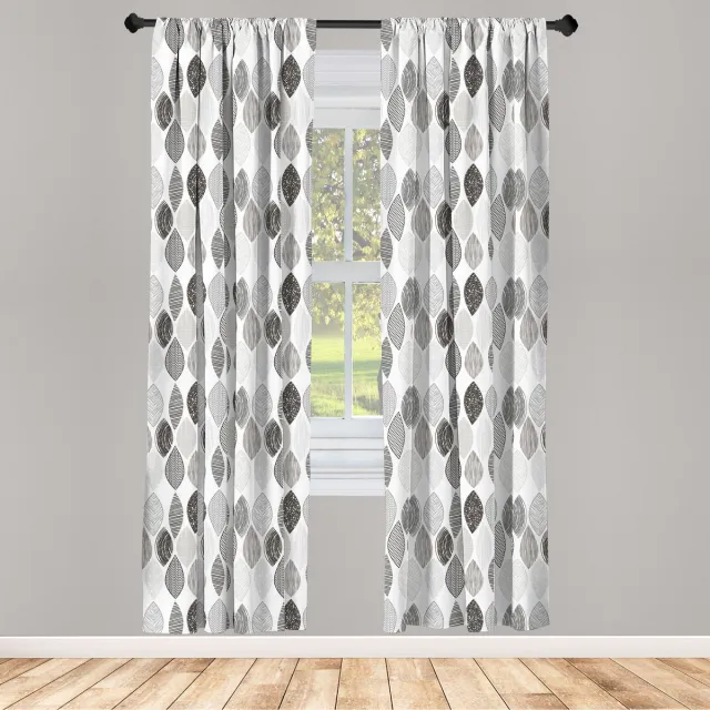 ABAKUHAUS Gordijnen – 2x75x245 cm – Licht koolgrijs – Microvezel Antracietgrijs lichtgrijs
